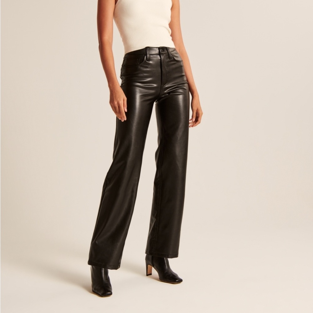 Abercrombie vegan leather 90s relaxed pant